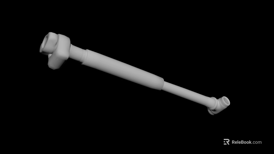 White Mechanical Connecting Shaft With Joints At Both Ends Elongated Structure 3d model 