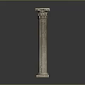 Classical Stone Fluted Column With Intricate Capital And Decorative Base 3d model
