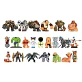 Various Colorful Action Figures Featuring Mech Hero Animal And Cartoon Designs