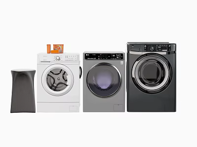 Modern Washing Machines with Various Colors and Stylish Designs for Home Use 3d model