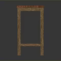 Simple Wooden Stool With Red Square Seat And Sturdy Legs Minimalist Design