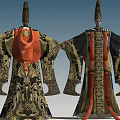 Game And Movie Characters In Traditional Ornate Outfits With Pointed Hats And Intricate Patterns
