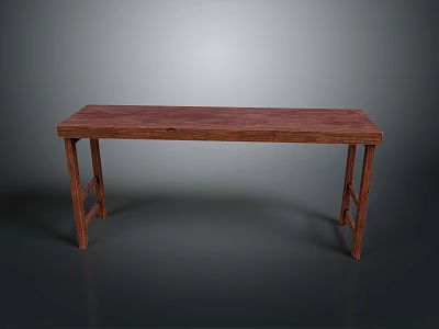 Modern Wooden Outdoor Chair in Reddish Brown with Simple Durable Design for Patio 3d model