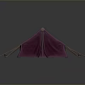 Pink Camping Tent With Patch Design And Support Poles For Outdoor Use 3d model