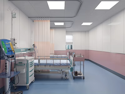 Modern Hospital Outpatient Clinic Interior With Waiting Area And Medical Facilities 3d model