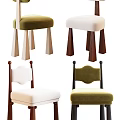 Modern Accent Chairs With Green And White Velvet Upholstery Various Backrest Designs And Wooden Legs