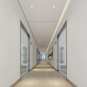 modern aisle office walkway 3d model