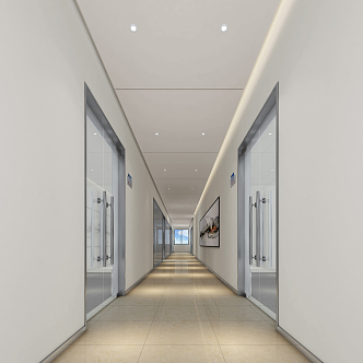 modern aisle office walkway 3d model