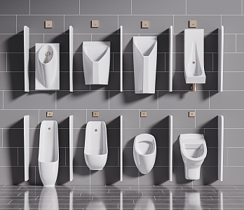 Modern urinal combination 3d model