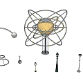 Armillary Sphere Decorative Display With Various Lamps And Lighting Fixtures