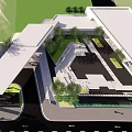 Modern Garden Landscape Design with Green Plants Modern Architecture and Paved Walkways