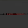 Three Futuristic Swords Weapon With Red Glowing Blade And Black Hilt Design