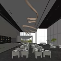 Modern reception area Sales office Sales center 3d model