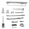 Modern Stainless Steel Bathroom Hardware Including Towel Racks Soap Dispensers And Holders