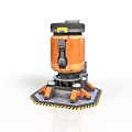 Industrial Equipment With Orange Black Body Yellow Top Multiple Support Legs Base
