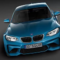 Blue Two Door Sports Coupe Featuring Sleek Body And Black Alloy Wheels