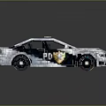 Pixel Blocky Police Car With White Body And Light Bar Details