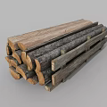 Stacked Natural Wood Logs With Rustic Texture For Firewood Supply