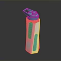 White And Teal Water Bottle With Grip Design Textured Surface And Carry Handle