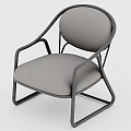 Modern Single Chair with Gray Cushion Backrest and Metal Frame Design