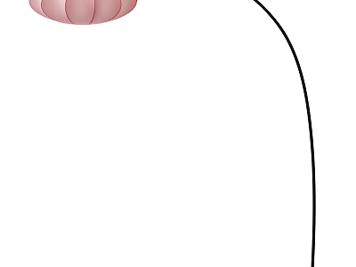 Modern Floor Lamp With Pink Shade And Curved Stand For Living Room Decor 3d model