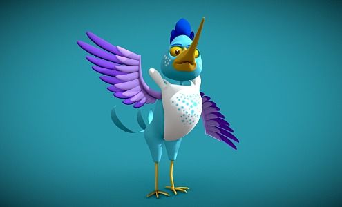 Modern bird cartoon bird 3d model