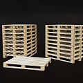 Industrial Equipment Wooden Pallets Stacked And Flat Design For Logistics Storage