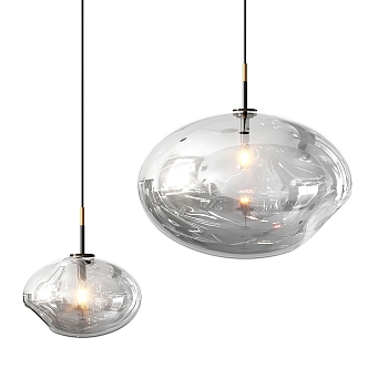 Modern Bonaldo round glass chandelier 3d model