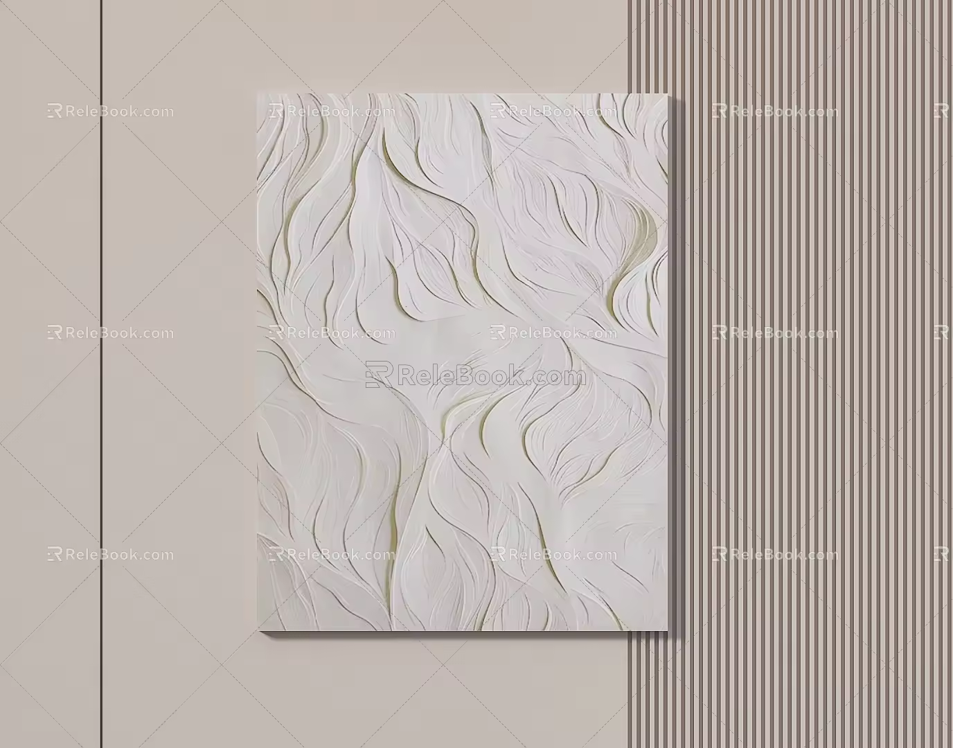 Simple White Texture Hanging Painting 3d model