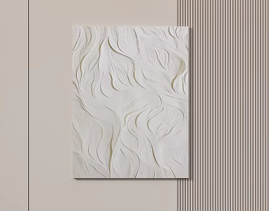 Simple White Texture Hanging Painting 3d model