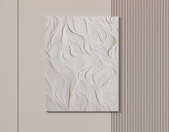 Simple White Texture Hanging Painting 3d model