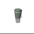 Bravolu Green Portable Travel Mugs With Lid Handle And Transparent Design