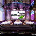 Elegant SPA Sauna With Lavender Theme Heart Shaped Decor Cozy Seating Natural Scenery Warm Lighting