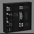Modern Wardrobe Design with Glass Doors Lit Interior Organized Clothing and Storage