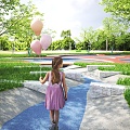 Modern Park Park Landscape Garden Trail Landscape 3d model