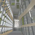 Modern Office Buildings With Golden Glass Walls Oval Cutout And White Multi Storey Structure Design