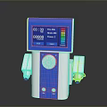 Blue And White Device With Digital Display Knob And Ports Showing Time And Power Level