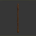 Red Long Textured Surface Staff Weapon With Dark Background Reflective Effect
