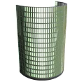 Green Cylindrical Partition With Neatly Arranged Grid Like Structure Design 3d model