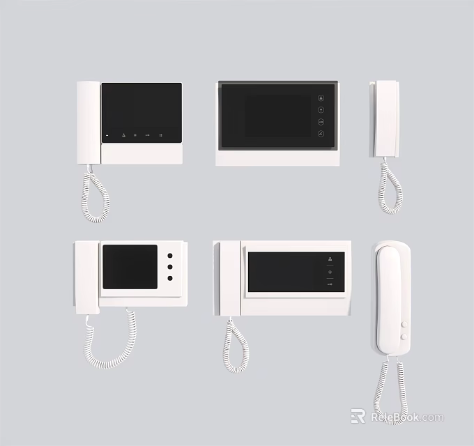 Different Modern Doorbell Designs With Screen And Classic Styles For Home Use 3d model 