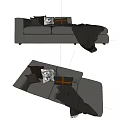 Modern chaise longue simple sofa 3d model