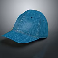 Blue Denim Baseball Cap With Stitching Details And Classic Design