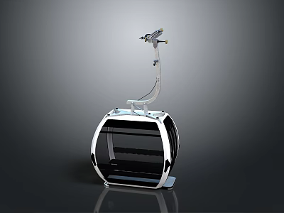 Modern Cable Car Cabin Structure With Metal Frame And Transparent Glass 3d model