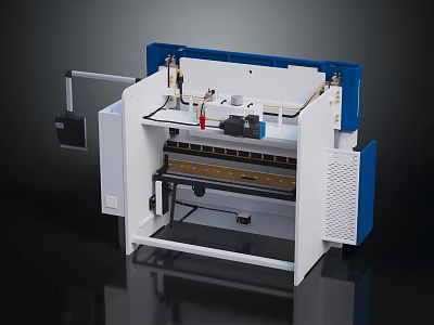 Efficient Blue and White Office Appliance with Control Panel for Workplace Document Processing 3d model