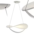 Modern White Pendant Light With Curved Twisted Design For Contemporary Interior Spaces