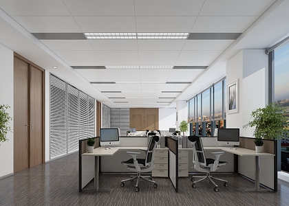 Modern public office area Open office area 3d model