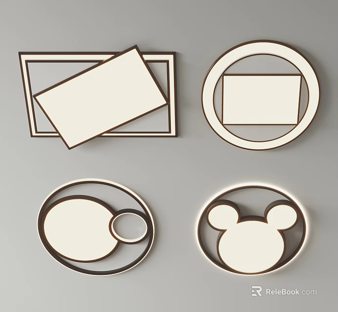 Stylish Ceiling Lights With Various Shapes For Modern Home Interior Decoration 3d model