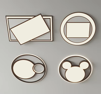 Stylish Ceiling Lights With Various Shapes For Modern Home Interior Decoration 3d model