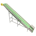 Industrial Inclined Conveyor System With Green Belt And Metal Support Frame