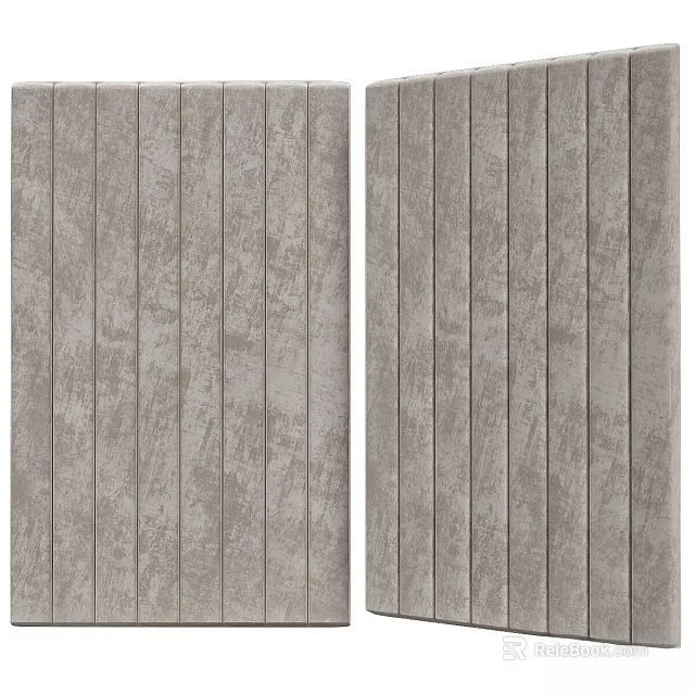 Gray Wood Grain Vertical Strips Decorative Panels With Modern Design For Interior Wall 3d model 